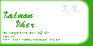 kalman uher business card
